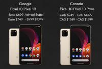 قیمت‌های سری پیکسل ۱۰ گوگل تو آمریکا و کانادا لو رفت