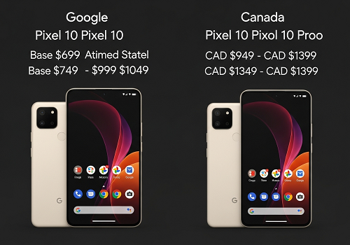 قیمت‌های سری پیکسل ۱۰ گوگل تو آمریکا و کانادا لو رفت